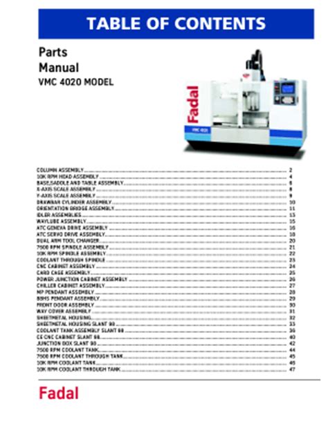 fadal cnc electrical parts|fadal 4020 parts manual.